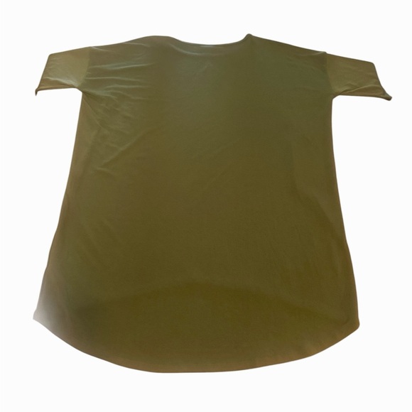Lularoe Tunic Top Size Large Olive Green Short Sleeve Relaxed Fit High Low Hem - Picture 4 of 9
